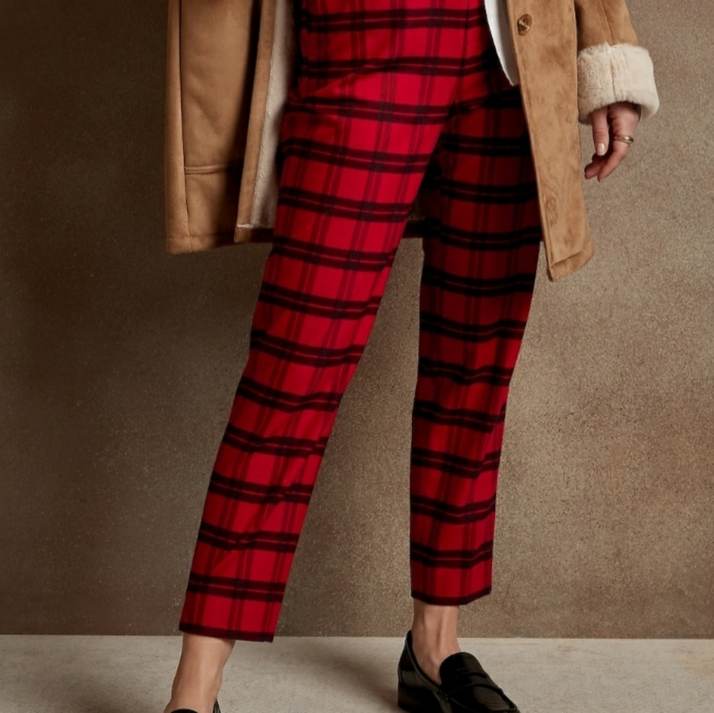 NWT High-Rise Comfort Stretch Brushed Plaid Hayden 🖤